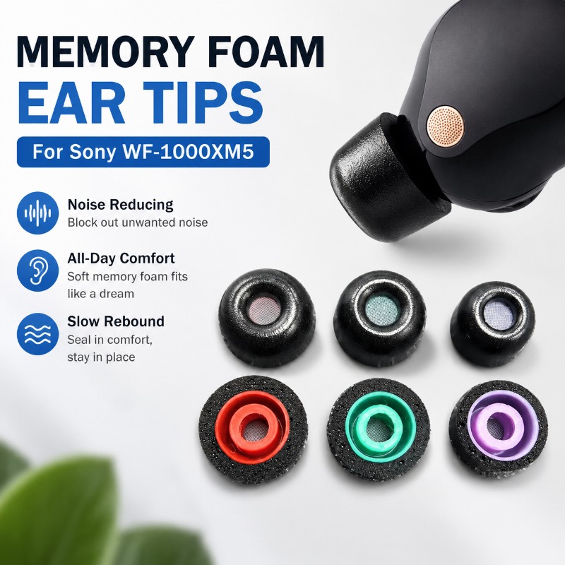 Sony Headphone Wf-1000Xm5 - Bantalan Telinga Busa Memori Rebound Lambat