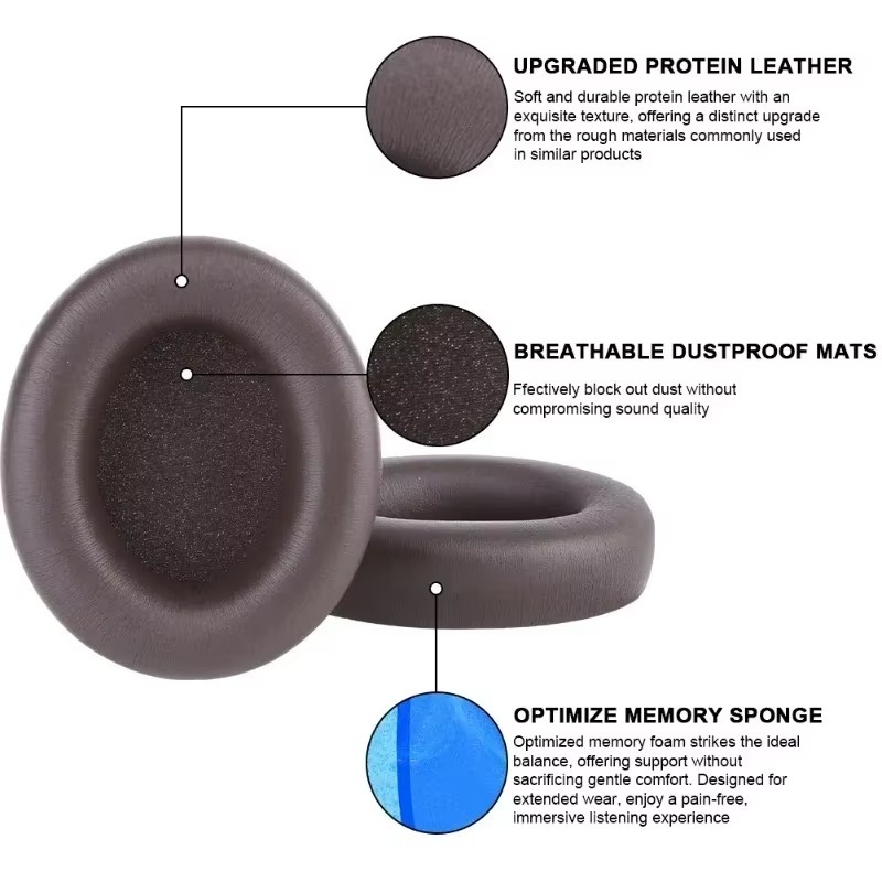 Beats Headphone Studio Pro - Bantalan Telinga Kulit Protein Pengganti untuk