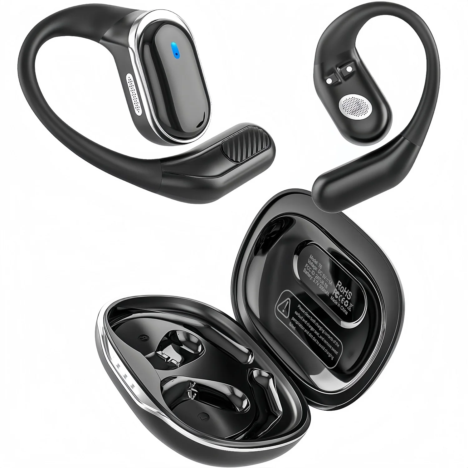 Sports Earphone Hook - Earphone Bluetooth Nirkabel dengan Mikrofon, Headset