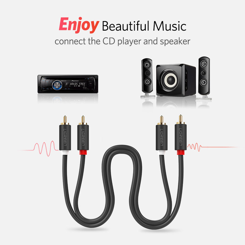 UGREEN 2RCA Ke 2 RCA Kabel Aud - Audio Splitter Y ulasan dan harga