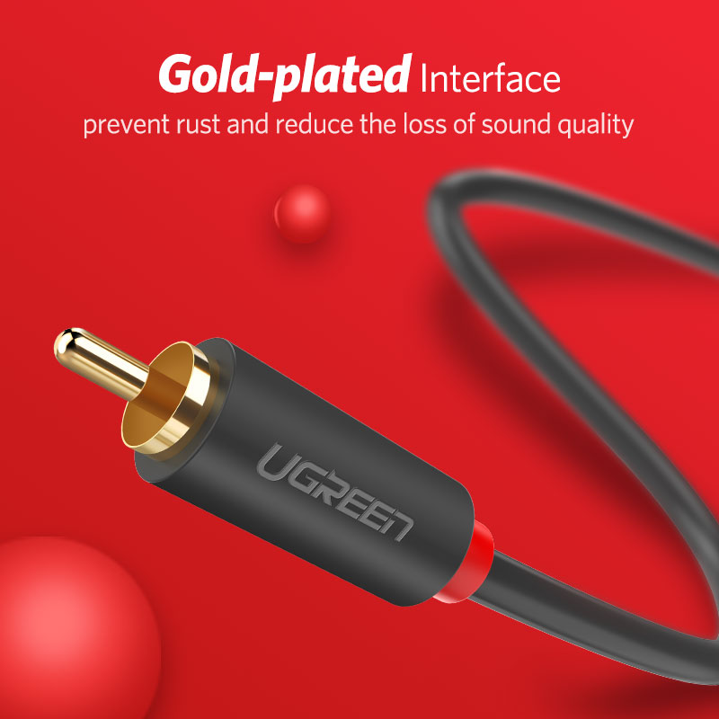 UGREEN 2RCA Ke 2 RCA Kabel Aud - Audio Splitter Y ulasan dan harga