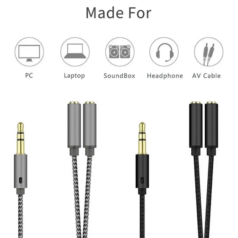 Adaptor Headset Headphone Mic  - Audio Splitter Y ulasan dan harga